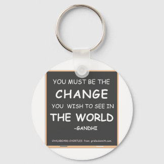 CHANGE THE WORLD-GANDHI KEY RING