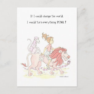 Change the world Pink Postcard