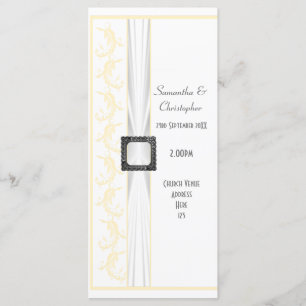 Change to any colour white church wedding program programme