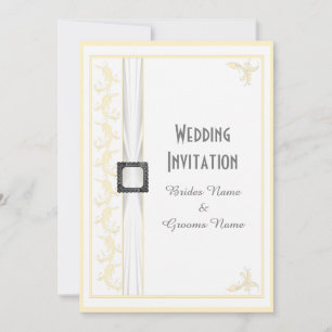 Change to any colour white traditional wedding invitation