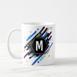 Change To Any Initial on Blue Paint - M N O P Q Coffee Mug