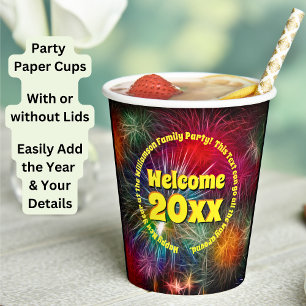 Change Year Edit Text Add Name New Year 20xx Party Paper Cups
