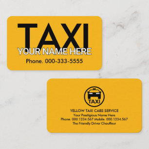 Change Your Name Taxi Service Business Card
