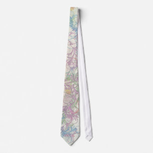 Changeable Base MultiColor Floral Leaf Scroll Tie