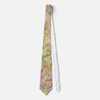 Changeable colour background crazy flowers tie