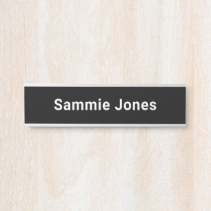Changeable Custom Black Name Plate for Office Door