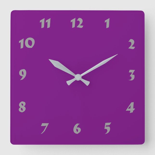 Changeable Numbered Dark Purple Clock (Front)