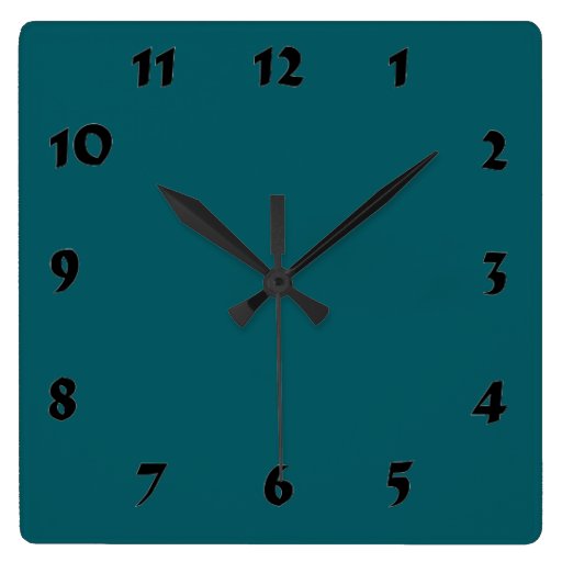 Image of Changeable Numbered Dark Teal Clock