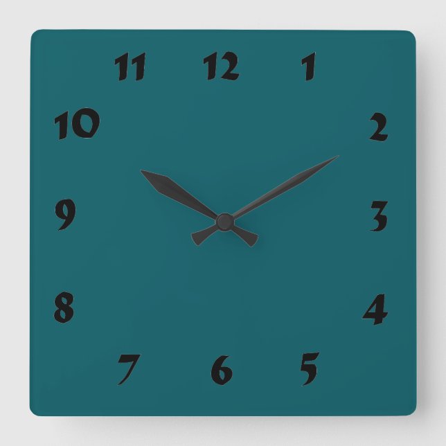 Changeable Numbered Dark Teal Clock (Front)
