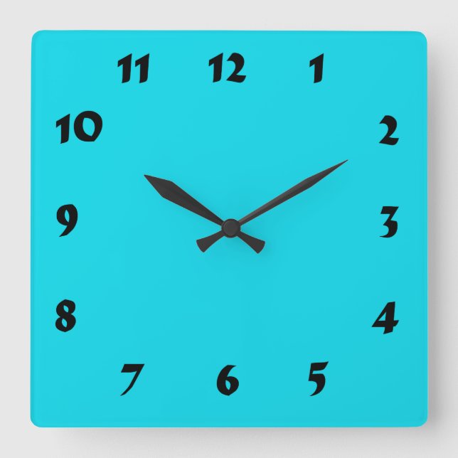 Changeable Numbered Light Teal Clock (Front)