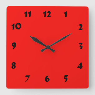 Changeable Numbered Neon Bright Red Clock