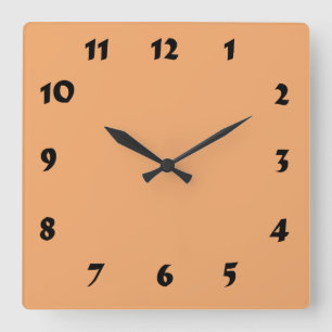 Changeable Numbered Orange Clock