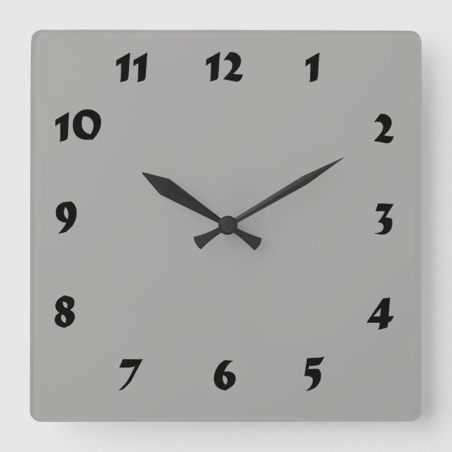 Changeable Numbered Pastel Grey Clock (Front)