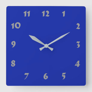 Changeable Numbered Royal Blue Clock