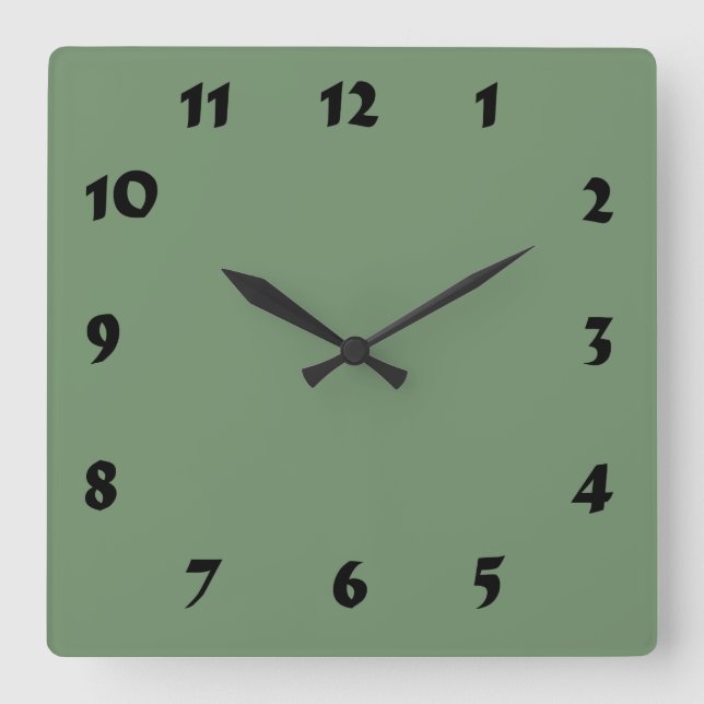 Changeable Numbered Sage Green Clock (Front)