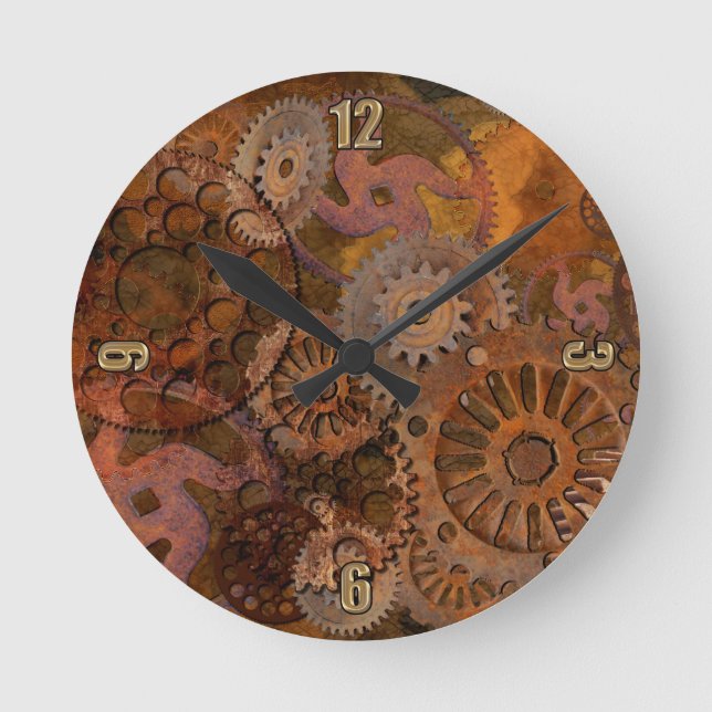 Changing Gear - Steampunk Gears & Cogs Wall Clock (Front)