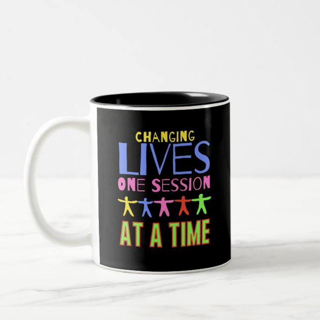 Changing Lives One Session At A Time  Two-Tone Coffee Mug (Left)