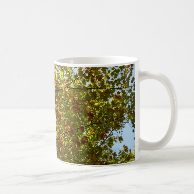 Changing Maple Tree Green and Gold Fall Colour Coffee Mug (Right)