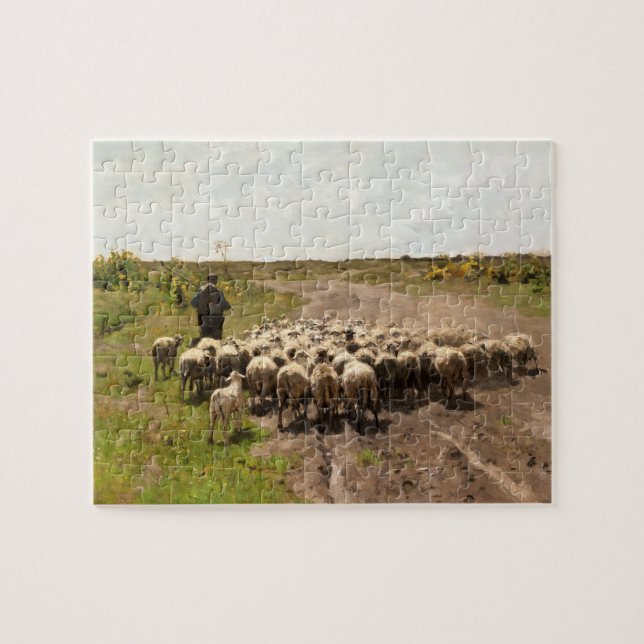 Changing Pasture, 1887 by Anton Mauve Jigsaw Puzzle (Horizontal)