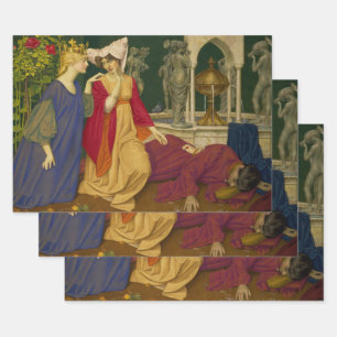 CHANGING THE LETTER 1908 by Joseph Edward Southall Wrapping Paper Sheet