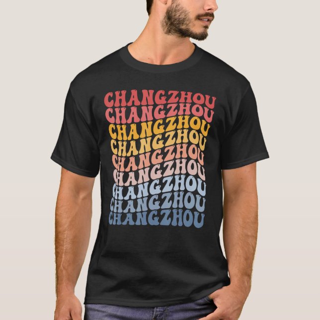 Changzhou City Groovy Retro T-Shirt (Front)