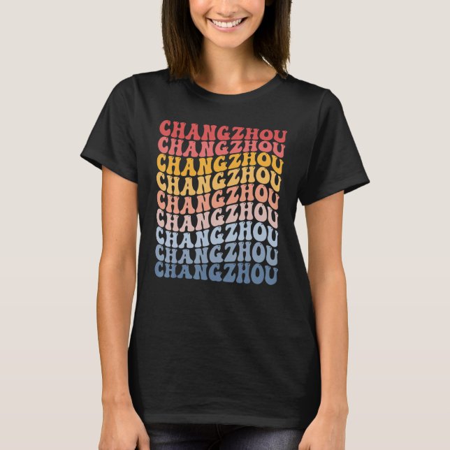 Changzhou City Groovy Retro T-Shirt (Front)