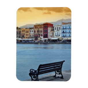 Chania at dusk, Chania, Crete, Greece Magnet