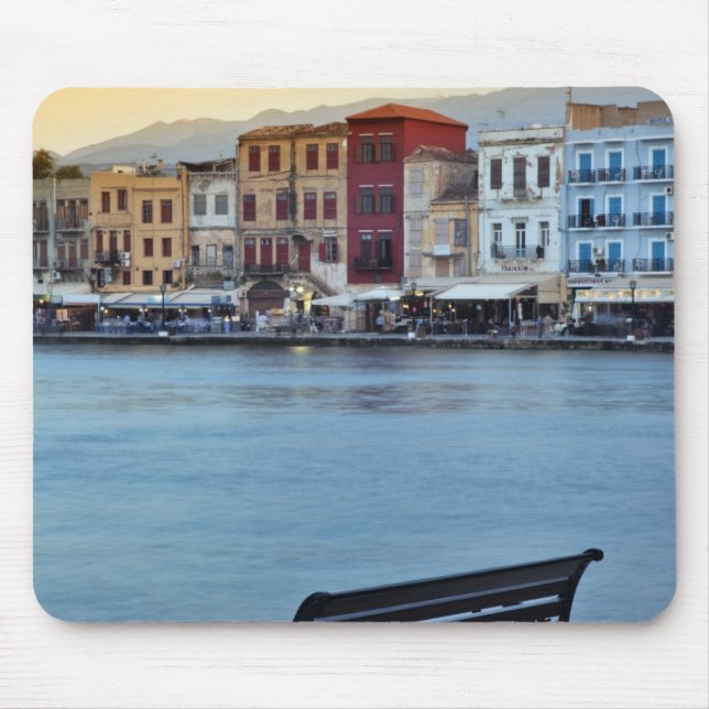 Chania at dusk, Chania, Crete, Greece Mouse Mat (Front)