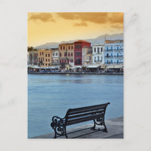 Chania at dusk, Chania, Crete, Greece Postcard
