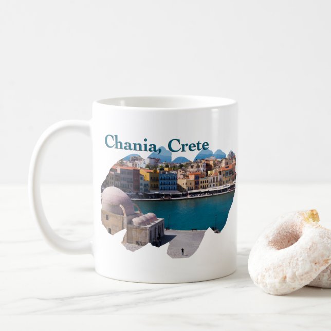 Chania, Crete: Venetian Harbour Coffee Mug (With Donut)