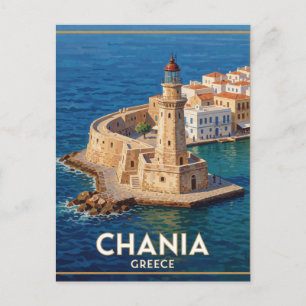 Chania Greece Egyptian Lighthouse Travel Postcard
