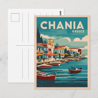 Chania Greece vintage beaches gifts souvenirs Postcard