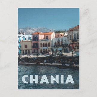Chania Harbour, Crete Greece Postcard
