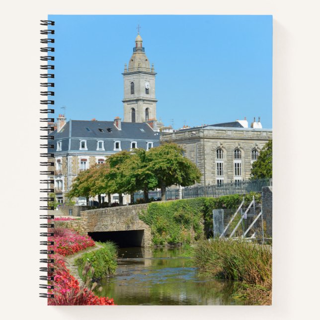 Channel and church at Vannes in France Postcard Me Notebook (Front)