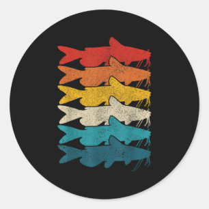 Channel Catfish Vintage Fish Catfish Fishing Classic Round Sticker