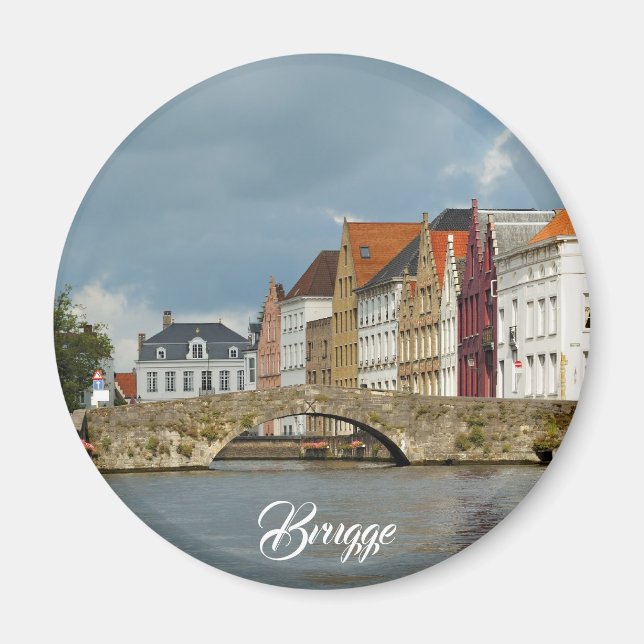 Channel in Brugge, Belgium Magnet (Front)