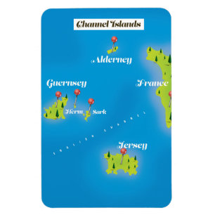 Channel Islands Map poster. Magnet