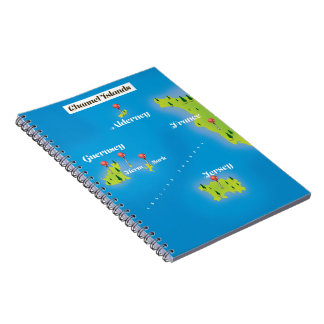 Channel Islands Map poster. Notebook