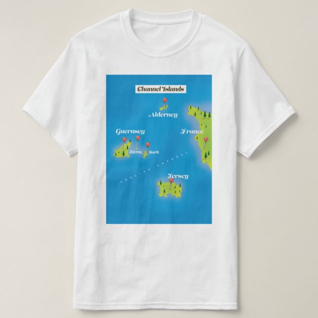 Channel Islands Map poster. T-Shirt (Design Front)