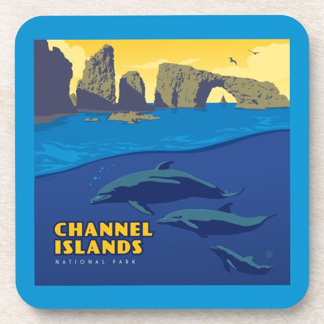 Channel Islands National Park Dolphins Coaster (Front)