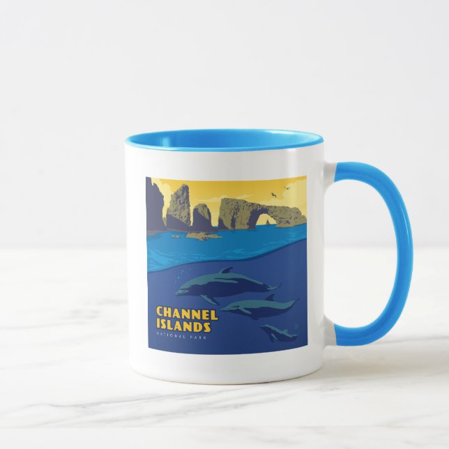 Channel Islands National Park Dolphins Mug (Right)