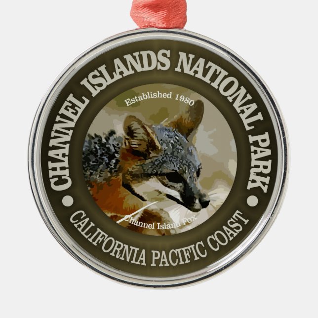 Channel Islands National Park (fox) Metal Tree Decoration (Front)