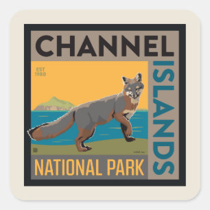 Channel Islands National Park   Fox Square Sticker