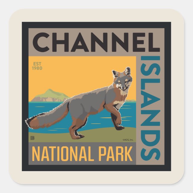 Channel Islands National Park | Fox Square Sticker (Front)