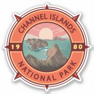 Channel Islands National Park Retro Compass Emblem