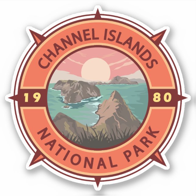 Channel Islands National Park Retro Compass Emblem (Front)