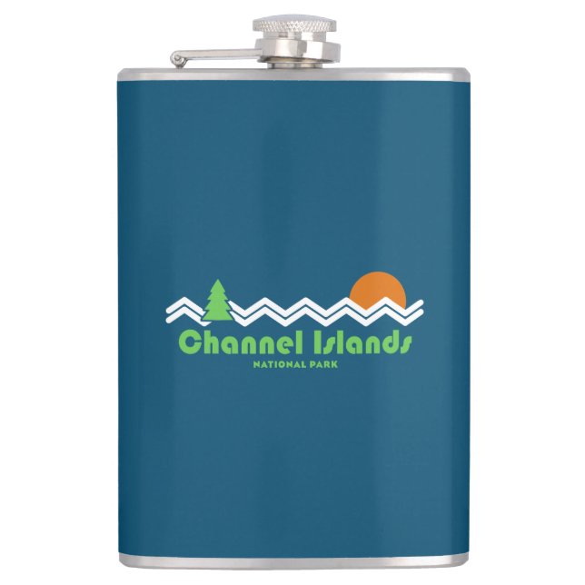 Channel Islands National Park Retro Hip Flask (Front)