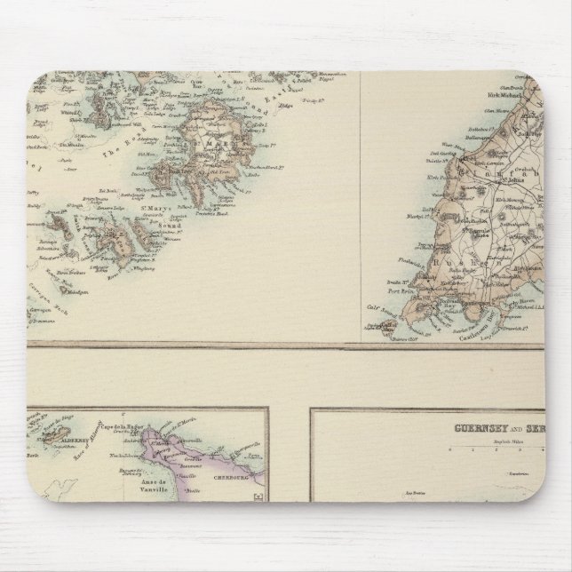 Channel Islands, Scilly Islands, and Isle of Man Mouse Mat (Front)