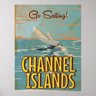 Channel Islands vintage travel poster
