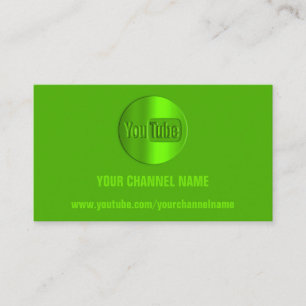 CHANNEL NAME YOU TUBER LOGO QR CODE GREEN LEMON BUSINESS CARD